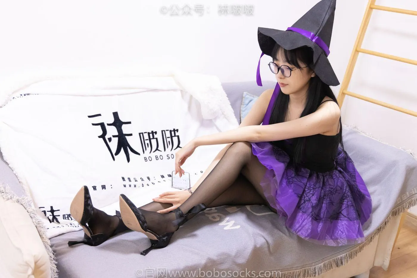 [BoBoSocks袜啵啵]NO.051 稚予-魔女装、高跟鞋、黑丝 [123P]插图6